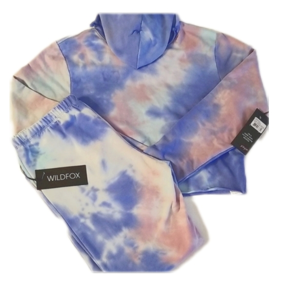 Wildfox Painted Sky Ivy Two Piece Sweat Jogger Tie Dye...